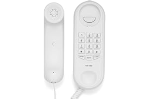 STFMHEZ Corded House Phones Landline, Wall Mountable Landline Telephone, Dial Pad on Base unit Home Phone, Landline Phones Last Number Redial, Pause, Flash for Office, Hotel, Home, Bathroom -White