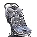 Produktbild papasgjx 1 PC niedlicher Baumwoll Kissen Polsterung rutschsicher Sitzpolster für Kinderwagen Baby Buggy Kinderwagen, Grey Stars, 35x78