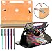 Produktbild LOLO® HIPSTREET Titan 4 7 Inch 360 Grad Rotation Universal PU Leder Hülle Abdeckung Ständer Tasche Beutel (Tablet Case - Cover- Folio) - Konstrukteur Regenbogen Sternschnuppen