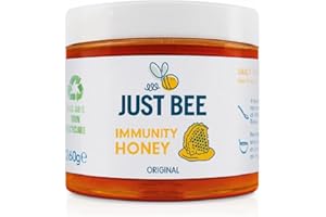 Just Bee Immunity Honey (260g) | Pure natural honey with Vitamin D, C, B6, B12 and Echinacea | Raw and Unpasteurised | Vitamin Rich | For Daily Immune Support