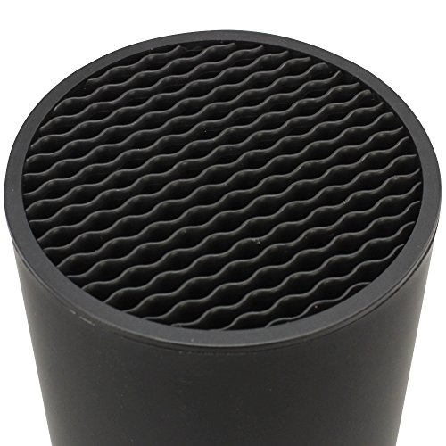 COM-FOUR® Universal-Messerblock mit Welleneinsatz, Allzweckbox, Ø11,3 cm, schwarz (1 Stück – schwarz) - 3