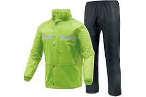 Tucano Urbano Set Antipioggia SEPIOVE Completo Impermeabile, Giacca e Pantaloni, Inserti Rifrangenti, Tasche Esterne, Sacchetto Riponibile Colore Giallo Nero (2XL)