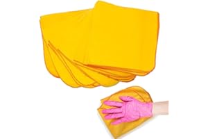 MEGA TREND Jumbo Yellow Dusters for Cleaning - Pack of 24 Cleaning Cloth - 100% Cotton Heavy Duty Dusting and Polishing Cloth - Multi Surface Soft Cleaning Duster for Car, Window & Kitchen - 35x45 cm || 14"x18"