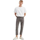 GILBERTO Erkek Carrot Fit Havu&ccedil; Pa&ccedil;a Eskitme Yıkamalı Kalın Dokulu Denim A&ccedil;ık Gri Jeans