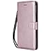 Produktbild DENDICO Moto G5S Hülle, PU Leder Wallet Tasche Handyhülle mit Standfunktion und Kartenfach, Magnetverschluss Flip Brieftasche Etui TPU Schutzhülle für Moto G5S - Rosa