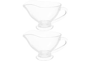 Cabilock 2 Piezas Salsera De Cristal Con Asa, 215ml Jarra Para Salsa, Leche, Crema, Vinagre, Transparente, Apta Para Lavavajillas, Ideal Para Hogar, Restaurante, Cocina