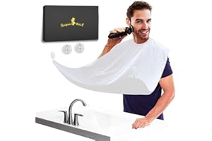 QpenguinBabies Bart Rasierschürze mit Saugnäpfen, Geburtstag Valentinstag Geschenke für Männer Ihn Ehemann Papa Pflege Trimmen