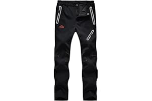 donhobo Damen Hosen Fleece Gefüttert Winterhose Winddicht Warm Verdickte Softshellhose Wasserabweisend Outdoor Wanderhose Funktionshose