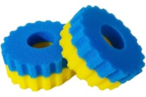 kychenBase CPF-2500 / CPA-2500 / GPF-2500 Spugne Filtro Laghetto – Spugne in Schiuma Filtrante, Ricambio Materiale Filtrante (2 x Blu Grossolana, 2 x Gialla Fine, Ø 230 mm)