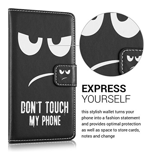 kwmobile Funda para Sony Xperia M5 - Carcasa de  Cuero sint  tico  con dise  o Don t Touch my Phone - Case con  Tarjetero 