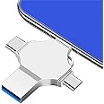 USB 2.0 Flash Drive 128GB 4 in 1 USB C Stick Thumb Drive Memory Stick High Speed USB Drive Portable Photo Stick External Storage Drive Compatible with Computers Smartphone Laptop PC