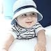 Millya Infant Baby Toddler Solid Brim Stripe Sun Protection Hat 100% Cotton (Blue-brim)