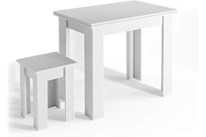 Vicco Mesa de Comedor con Silla Roman, Blanco, 90 x 60 cm