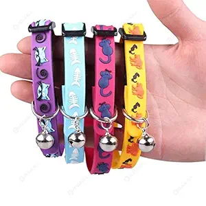 Pooch Box Cat Kitten/Ferret/Rabbit Extra Small, Silicone TPU Pet Whelping Collars with Bell - Non-Toxic, Environment-Friendly - Colorful Collar for Small Pet Animals - 1 Piece Color May Vary