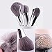 MSQ® 8pcs Makeup Brushes Set Soft Synthetic Hair Solid Wood Handle Professional Cosmetic Brushes With Luxury PU Leather Cylinder Best Gift For Your Love (Collection' Edition) (White)