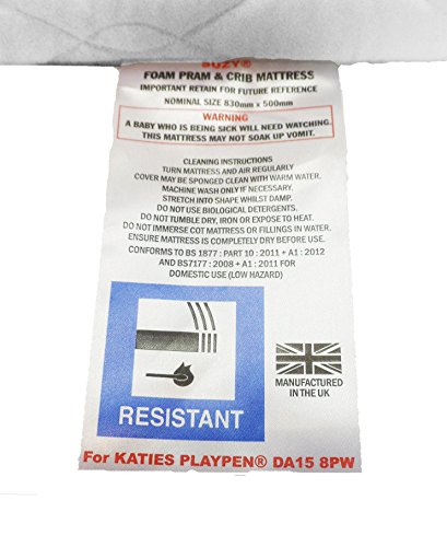 Suzy® Mikrofaser-Matratze Hypoallergene Kinderbett-Matratze, 4 cm dick, passend für das Kinderbett „Chicco Next 2 Me“, gefertigt in Großbritannien - 4