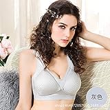 1. Farbe: Farbe wie gezeigt, zysymx Schwangerschaft Baumwollfutter bequem vorne offen kein Stahlring Schwangere Frauen Unterwäsche BH Fütterung Brust dünne Form Tasse Still BH grau 95C