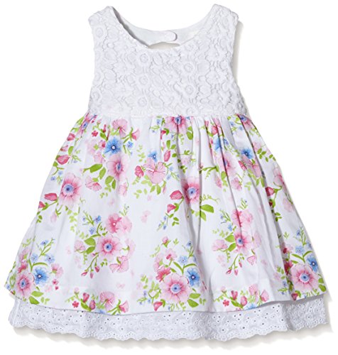 Pumpkin Patch Baby-Girls Lace Bodice Dress Plain Dress, White (Clean White), 6-9 Months (Manufacturer Size:6-12M)
