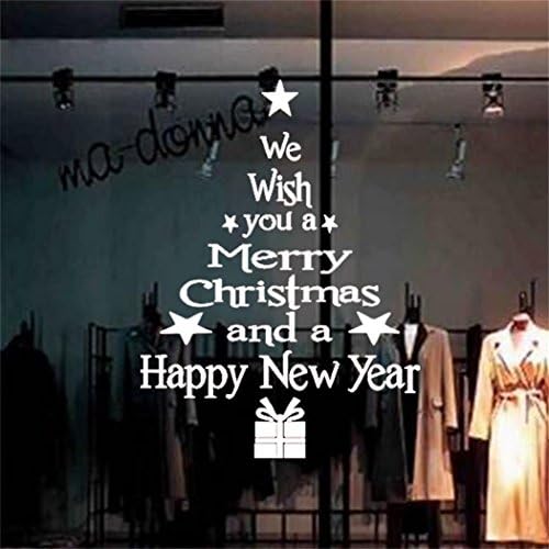Merry Christmas Wall Stickers Decoration Removable Window Sticker Xmas Letter Tree Decals Mural Decorative Vinyl Decal Decor