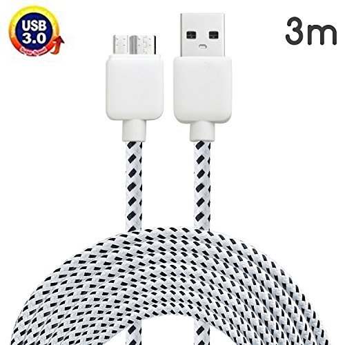 1 x Samsung Galaxy Note 3 Datenkabel / Ladekabel für Ihr Samsung Galaxy Note 3 USB 3.0 / Premium Kabel in weiß - 3 Meter - von THESMARTGUARD