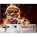 Produktbild Hhlwl Papel De Pared Schnellimbiß Hamburger-Pommes-Frites Bricht Tapete, Wohnzimmerküchenrestaurant Schnellimbiss-Geschäft Papierhauptdekor Ab-200Cmx140Cm