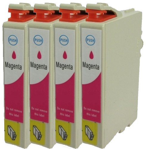 N.T.T.® 4x Stück XL Tintenpatronen kompatibel zu T1283 M Magenta / Rot Epson Stylus SX125; SX130; SX235; SX235W; SX420W; SX425W, SX435W; SX440W; SX445W ; S22 ; BX305F; BX305FW; BX305FW Plus