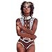 Produktbild Ba Zha Hei Damen Bikini Frau Afrika Drucken Jahrgang Volksbrauch Bikini Frauen African Print Bikini Set Bademode Push-Up gepolsterter BH Badeanzug Beachwear Elegant Strandkleidung Playsuits (XL, Weiß)