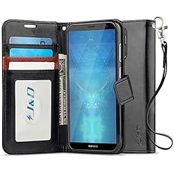 JD Compatible para Mate 10 Lite Funda, [Bloqueo de RFID] [Soporte Plegable] Funda Pesada Resistentes Billetera para Huawei Mate 10 Lite - [NO es Compatible con Mate 10 Pro/Mate 10 Lite] - Negro
