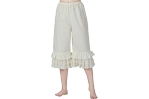 BEAUTELICATE Pantalones de Enagua Victoriana Lolita Pumpkin Bloomers Cortos con Bordado Retro Niñas Mujer Vintage Shorts S-XXL