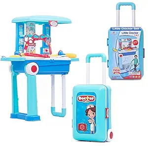 Ey Catching Pretend Play Doctor Set Toy for Kids/Medical Kit in A Trolley Suitcase for Kids Play, Style02