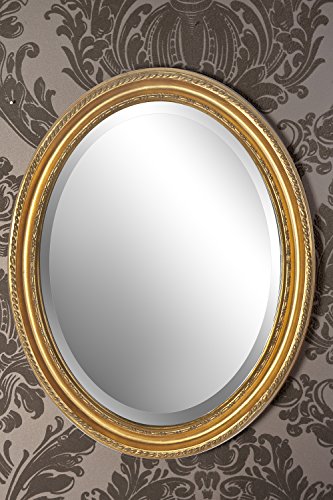 Spiegel Wandspiegel oval antik gold DARIA 47 x 37 cm - 2