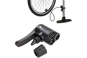 DWANG Black 3 in 1 Replacement Dual Head Air Pump Adapter Valve, Bike Cycle Tyre Tube Pump Adapter Inflation Accessories