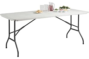BARGAINS-GALORE 6ft Heavy Duty Portable Folding Table - Extra Strength Dining Tables with Feet | Catering, Camping, Picnic, Bbq, Patio, Garden Party Dinner Trestle Buffet Wedding Market | Indoor Outdoor - White