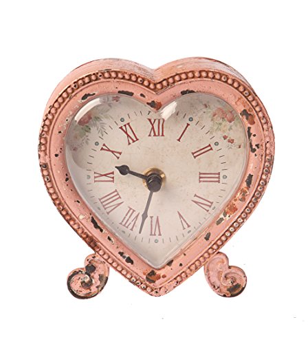 Shabby Chic Tischuhr in Herzform
