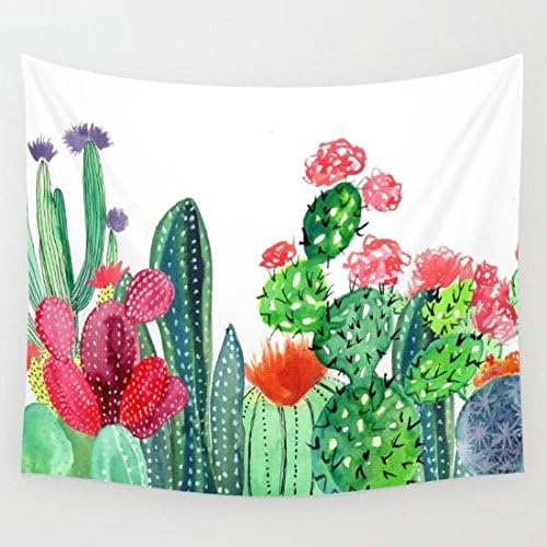 Tropical Desert Sunshine Cactus Tapestry Picnic Beach Sheet Table Cloth (210X145cm, 82X57in, F)