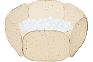 3 Sprouts - Piscina di Palline per Bambini - Piscina di Palline per Bambini di 3 Anni - Gioco da Interno (Palline Non Incluse) (Terrazzo Beige)