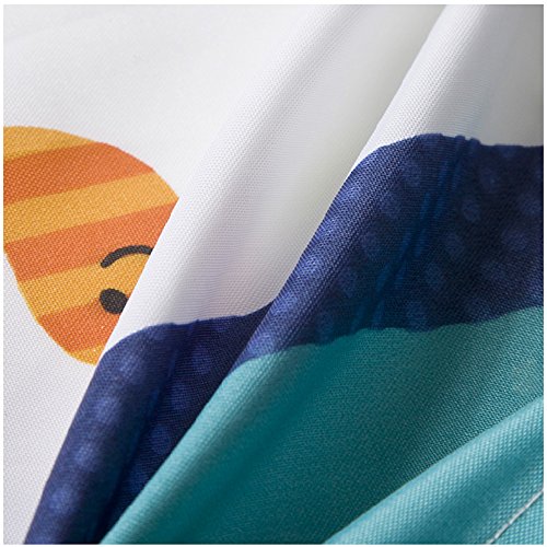 S-ZONE Schildkröten und Fische Drucken Duschvorhang verdicken Anti-Schimmel Textilien Polyester Wasserabweisend 180×180 cm mit 12 Vorhangringe - 2