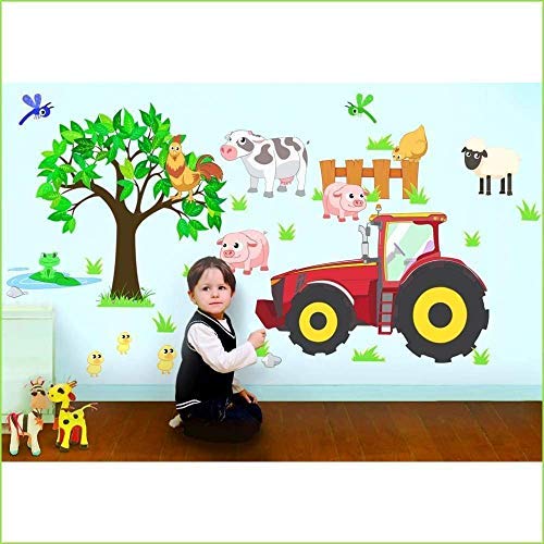 Preisvergleich Produktbild Wandtattoo Wandaufkleber - Wandkunst Aufkleber mit Nutztieren für Wohnzimmer, Kinderzimmer und Wandflächen - Peel & Stick-Poster - Perfekt zum Aufhängen von Regalen, Schränken oder Dielen