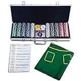 ❤️【Pokerkoffer mit viel Inhalt】Pokerset eignet sich für Texas Holdem, Blackjack, Roulette und erfüllt Ihre alle Bedürfnisse nach Unterhaltung