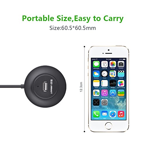 UGREEN 4 Ports Super Speed USB 2.0 HUB mit Micro usb 2.0 OTG On The Go ohne Netzteil Der ideale Begleiter für Laptops, Ultrabooks Tablet-PC und Smartphone Mit OTG Funktion Schwarz - 8