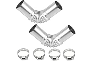 Wanfoou 2 tubos de escape y manguera de ventilación de acero inoxidable 25 mm, calefacción, gas diesel, color plateado