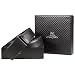 Produktbild ManChDa Herren schwarzer Ledergürtel mit Auto Ratchet Gürtelschnalle 35mm breit 49 Zoll + elegante Geschenkbox