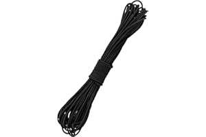 DHAIQC Bungee Cord Black 2mm X 12M, Heavy Duty Elastic Shock Cord Nylon Stretch String Bungee Rope Elastic Rope for Luggage, Camping, Kayak, Tie Downs (Black, 2mm x 12M)