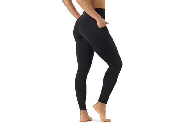 LAPASA Leggins Mujer Cintura Alta Fitness, Mallas de Deporte con Bolsillo, Pantalón Deportivo Elásticos y Transpirable, Leggings Push Up para Running Yoga y Ejercicio L01R1/L09R1/L32R1