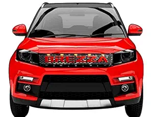 CAR SAAZ Red Alpha with 4 LED Grill Compatible with Brezza Type 1 (2016-2019)