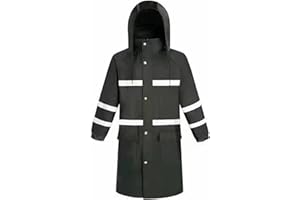 Ynport Crefreak Chubasquero Impermeable para Hombre Chaqueta Impermeable Larga Ropa Impermeable Transpirable Reflectante con Capucha Plegable para Hombres Mujeres y Adultos