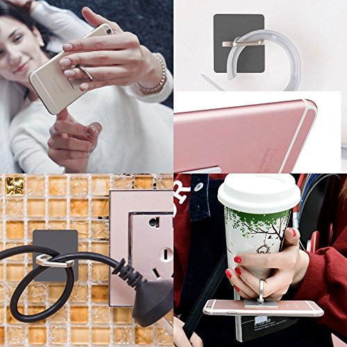 Ducomi RingPhone - Anello per Supporto Smartphone con Rotazione di 360Â° - Sostegno Adesivo Compatibile con iPhone, iPad, Smartphone - Accessorio Antiscivolo per Mani Libere (Set di 4, Multicolore)