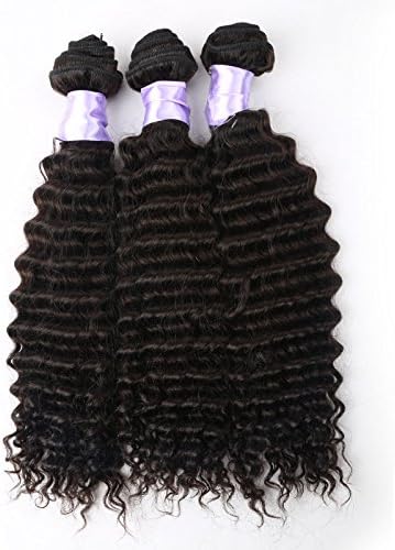 Sexyqueenhair 100% Human Hair Extentions Deep Curl Brazilian Remy Human Hair Bundles Virgin Hair Natural Color 6A 300g( 14 16 18inch)