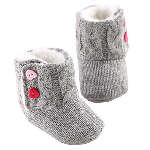 Koly Baby Girls Winter Warm Soft Sole Crib Button Flats Cotton Boot Toddler Prewalker Shoes