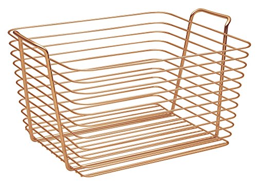 InterDesign 93329EU Classico Drahtkorb, Aufbewahrung für Küche, Bad, Schrank, Schlafzimmer, Baby, Groß, kupfer